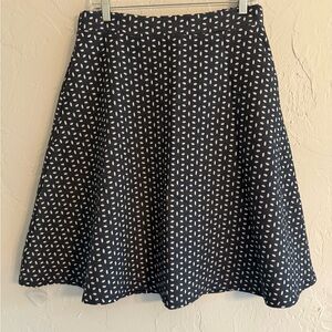 Navy and White Women's Skirt